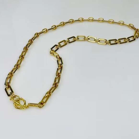 Gold Plated Link Chain Necklace - Picture 7 of 7